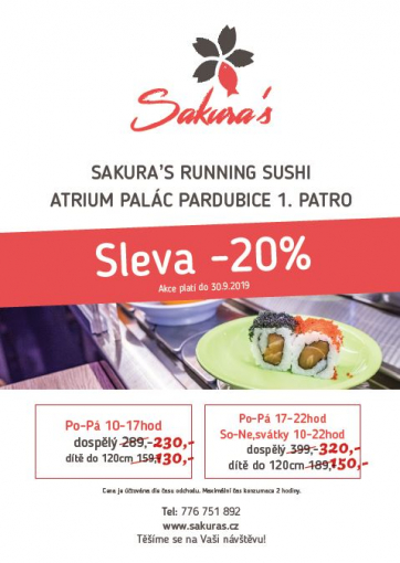 Sleva 20 % v Sakura’s Running Sushi