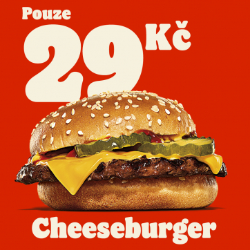 Cheeseburger pouze za 29 Kč