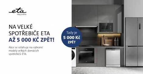 Na velké spotřebiče ETA až 5 000 Kč zpět